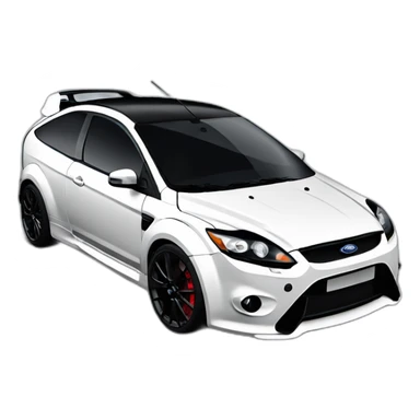 White FORD FOCUS RS with black rims sticker