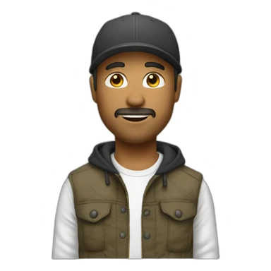 Create emoji for my brand i need a man in middle age wearing a streetwear cloth sticker