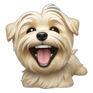 morkie laughing sticker