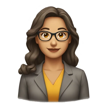 Profesora pelo castaño, gafas sticker