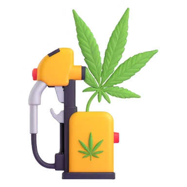 gas pump handle with cannabis leaf sticker
