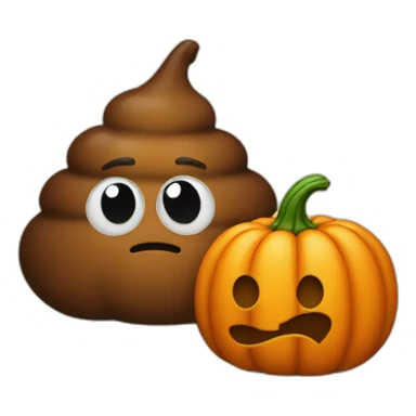 Poop emoji with pumpkin head sticker