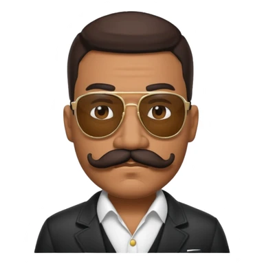 Hispanic gangster with big mustache and sunglasses  sticker