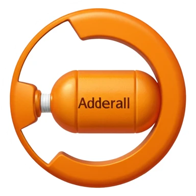 Round orange 30mg adderall with line down center sticker