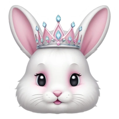 Rabbit King – fluffy white bunny with a small diamond tiara, standing
 sticker