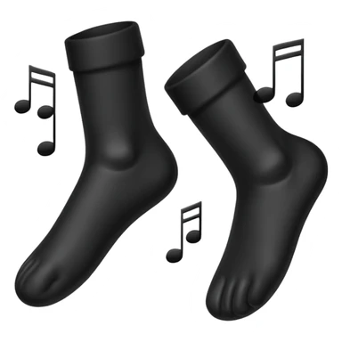 black feet with music sticker