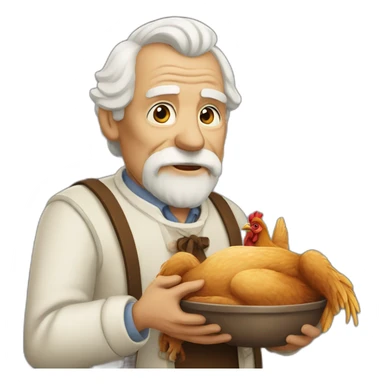 old man married to chicken sticker