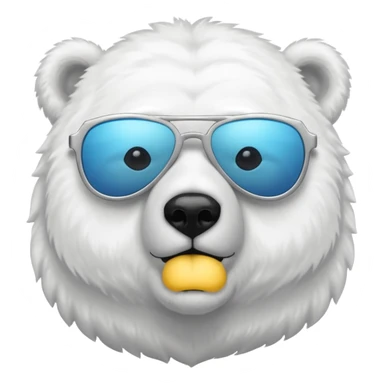 polar bear wear sunglasses sticker