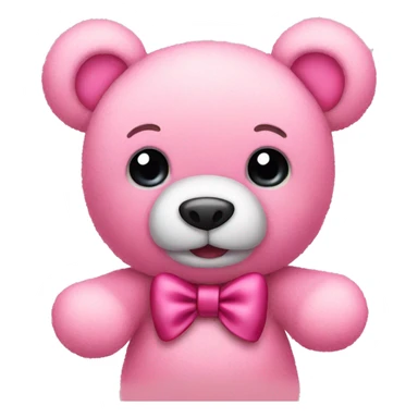 Pink teddy bear with a bow sticker