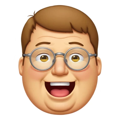 peter griffin with glasses as a laughing crying emoji sticker