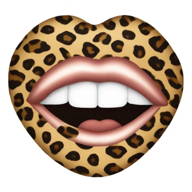 leopard print kiss sticker