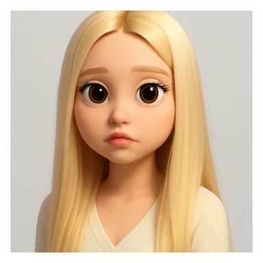 Create a realistic 3D emoji based on the reference image with relatively large eyes, preserving details and avoiding unnecessary skin defects. The style should resemble a detailed 3D emoji look as closely as possible. sticker