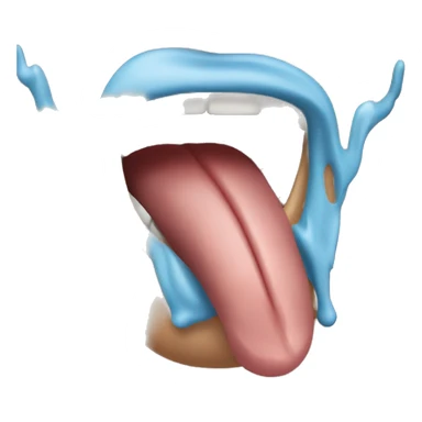 the tongue inside the man's mouth is blue  sticker