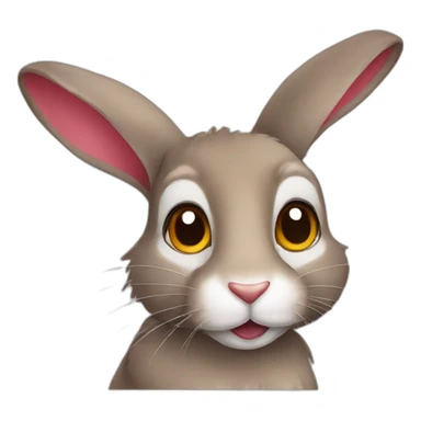 Brown eyed rabbit with wild colors sticker