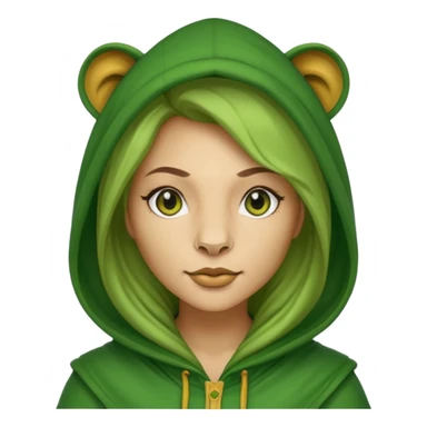 green Hooded lion woman sticker