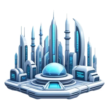 Utopian Futuristic Modern Cyber Aesthetic Scenery Deco sticker