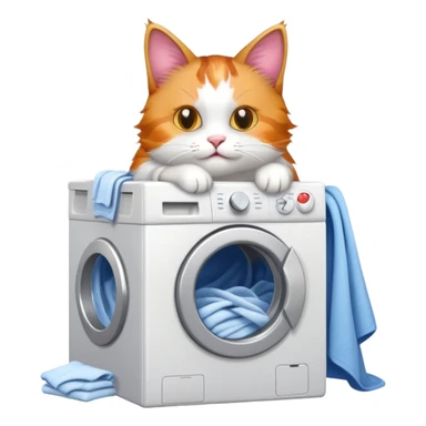 Cat doing laundry  sticker