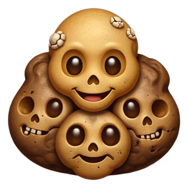 a poop emoji with 3 tiny skulls inside sticker