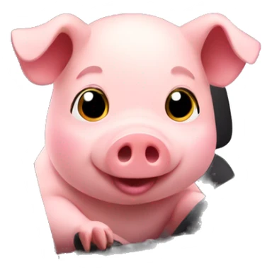 Cute Pig driving car sticker
