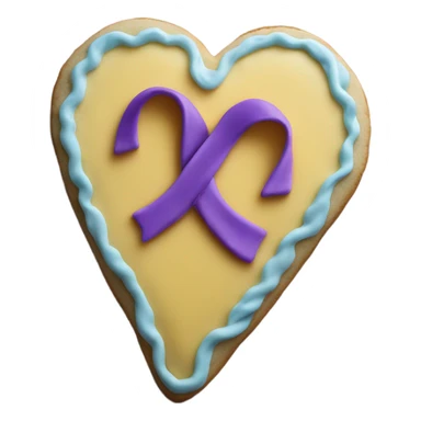 Suicide awareness ribbon on heart cookie sticker