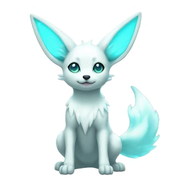 Shiny White Angelic Electric Albino Umbreon. cyan eyes and cyan markings. full body sticker