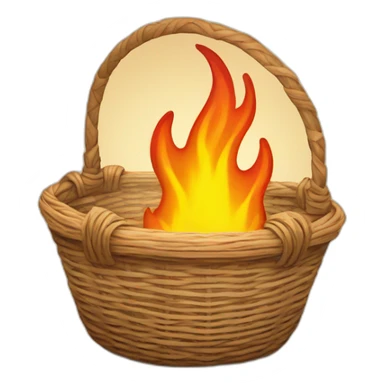 handbasket with fire coming out the top sticker