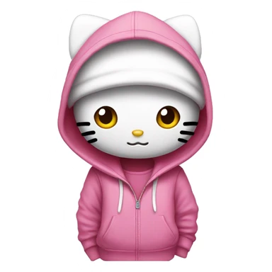 Hello kitty wearing a hoodie sticker