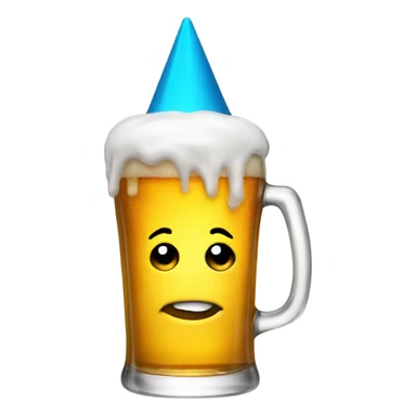 Beer with partyhat  sticker