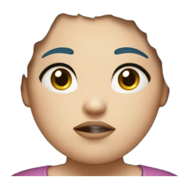 obese girl, bleu hairs, really angry sticker