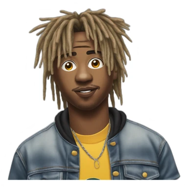 Juice wrld le rappeur américain décédé en 2019 en format réaliste avec le bouc et les dread locks courtes sticker