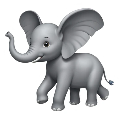 Flying elephant sticker