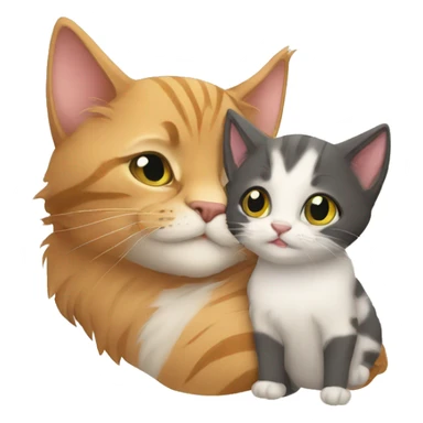 father cat and baby kitten sticker
