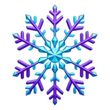 cyan and purple snowflake glitter sticker