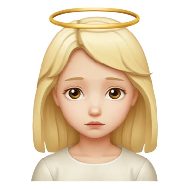 blonde girl angel, sad sticker
