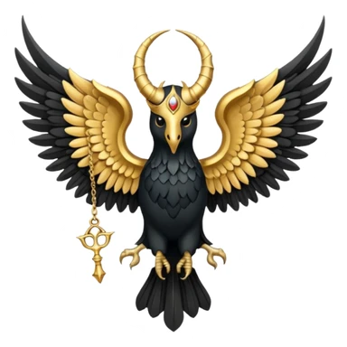 holy saint emblem with black wings with horn sticker