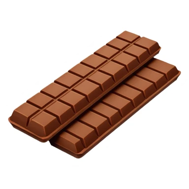 Illustrate a KitKat bar unwrapped, showing four chocolate fingers side by side. sticker