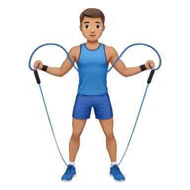fit man with blue shorts resistance bands exercises sticker