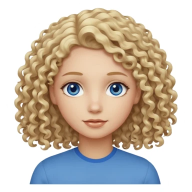 Curly blond blue eyes. Long hair cool beige blond. Longer hair beige ash blonde. sticker