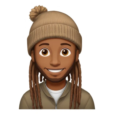 black guy with brown dreads wearing a beanie smiling  sticker