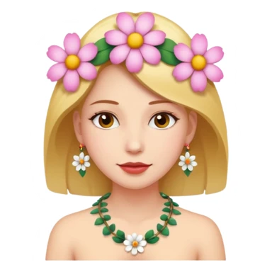 woman with a flower necklace sticker