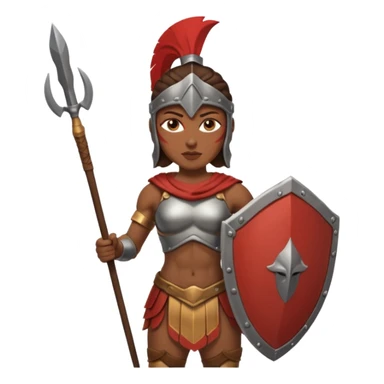 woman spartan warrior holding spear and shield sticker