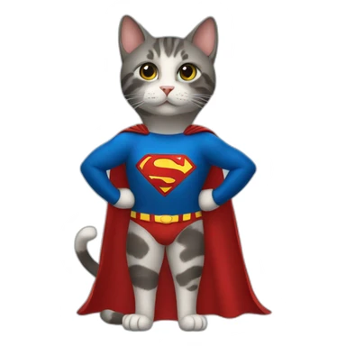 Cat in superman dress sticker