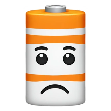 Orange battery frowning sticker