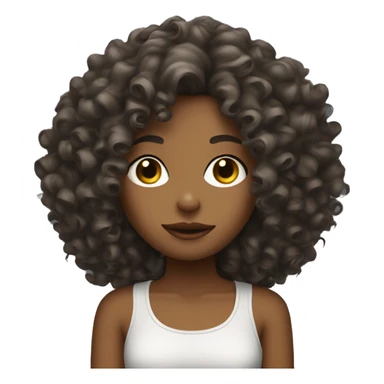 Rockstar girl with curly hair  sticker