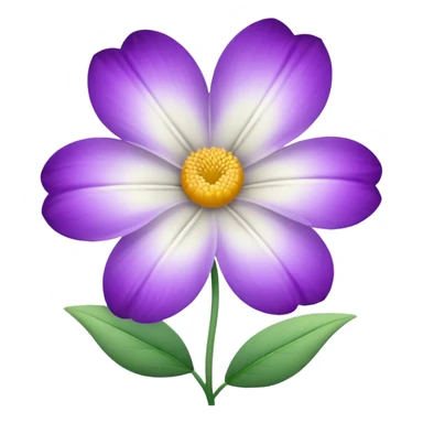 White flower and a purple flower separate  sticker