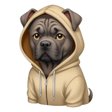 Cane corso wearing hoodie sticker