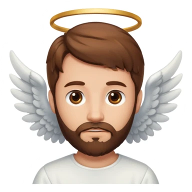 angel with brown hair and brown beard sticker