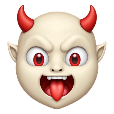Devil's face? With heart-shaped eyes. An open, drooling mouth. sticker