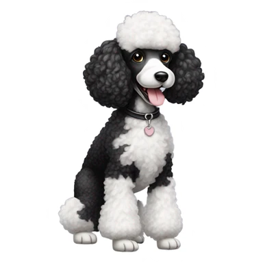 Black and white poodle sticker