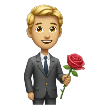 Un homme qui donne une rose sticker